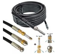 Manguera de limpieza de tuberías para Kränzle DN10 K1050 serie X, boquilla de desagüe, rata de alcantarillado, juego de limpieza flexible (juego - Rígido y giratorio y espiral, 5 metros)