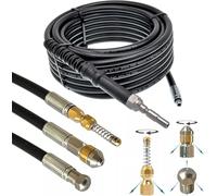 Manguera de limpieza de tuberías para Kränzle DN10 K1050 serie X, boquilla de desagüe, rata de alcantarillado, juego de limpieza flexible (juego - Rígido y giratorio y espiral, 90 metros)