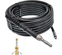 Manguera de limpieza de tuberías para Kränzle DN10 K1050 serie X, obstrucción, boquilla de desagüe, rata de canal, juego de limpieza flexible (espiral 3 x traseras, 1 delantera, 8 metros)
