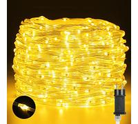 Manguera de Luces Exterior 25M 500LED,IP65 Manguera LED Luces Blanco Cálido Cadena de luces, Guirnaldas Luces Navidad led con 8 modos para interiores y exteriores,jardín, fiesta, decoración navideña