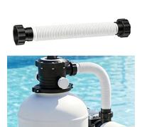 Manguera de piscina, manguera de conexión de 1.5 pulgadas para bombas de filtro Intex, tubo de PVC resistente al desgaste, diseño flexible, tamaño de 16 pulgadas, color blanco
