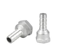 Manguera de púas de acero inoxidable 304, conector hembra BSP de 1/20.3 cm-3/10.2 cm a conector de manguera de 6-20 mm para gas de agua (12 mm, 2.5 cm)
