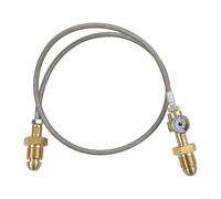 Manguera de recarga de acero inoxidable G 5/8 para BS 341 Nr 3 cilindro de argón con manómetro de 2000 psi, adaptador de alta presión, trenzado duradero, 90 cm, compatible con tanques de argón pesados