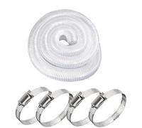Manguera de recogida de polvo de PVC de 2.4 pulgadas x 10 pies con abrazaderas de manguera de acero inoxidable, mangueras flexibles y transparentes para recolección de desechos de polvo para