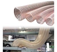 Manguera de recolección de Polvo de PU con 4 Abrazaderas de Mariposa, 1,2 mm de Grosor, Flexible para colectores, Tubo de ventilación de Poliuretano Resistente a Perforaciones (1 m de Largo,