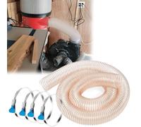 Manguera de recolección de polvo de PU resistente con 4 abrazaderas de mariposa, resistente a perforaciones for sistemas de aspiración de taller.(Dia-90(mm) Long1000cm)