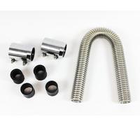 Manguera de refrigeración universal de acero inoxidable, 24 pulgadas, flexible, resistente al calor, incluye tapas cromadas para Hot Rods Muscle Cars Street Trucks V8 V6 10100097