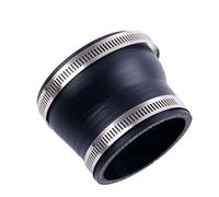 Manguera de refrigerante reductor recto de silicona de 76mm de longitud ID 51 52 54 57 58 60 61 63 65 67 70 74 76 MM 1 pieza negro mate con 2 abrazaderas(ID57-90mm)