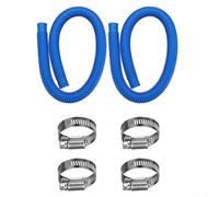 Manguera de repuesto para piscina para modelos Intex 603 637, compatible con bombas de 330 a 1000 Gph, tubo de PVC resistente de 59 pulgadas de largo con clips (2 piezas)