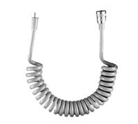 Manguera de resorte flexible para ducha, material de poliuretano, diseño en espiral, elástico, a prueba de explosiones, sin flacidez, fácil instalación a mano, 5 m, color gris y blanco para uso en el
