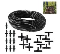Manguera de Riego de 20 Metros en PVC de 4/7 mm con 22 Conectores, Manguera de PVC para Jardín, Sistema de Irrigación para Jardines, Invernaderos y Balcones, Diseño Ajustable y Duradero