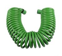 Manguera de riego de jardín con conectores de plástico, flexible, para tubo de retroceso, para césped al aire libre y plantas de interior, color verde, múltiples longitudes disponibles (10 m)