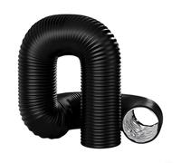 Manguera de salida flexible de 100 mm, lámina de aluminio de 6 m, con clips de acero para secador, extractor de humos, invernadero, color negro. Pieza de repuesto para pantalones de conducto de