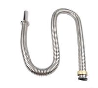 Manguera de sifón de drenaje de fregadero de acero inoxidable 304 diseñada para drenaje de residuos de fregadero de baño con configuración flexible e integración de sello de silicona (150 cm)