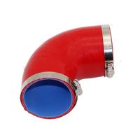 Manguera de Silicona Conector de manguera silicona universal para intercooler, turbo, tubo admisión, acoplador 90 grados, varios tamaños, rojo(51MM-76MM)