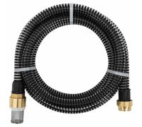 Manguera de succión con conectores de latón negro de 1.1 pulgadas, 10 m, PVC
