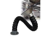 Manguera de succión para brazo extractor de humos, Manguera del extractor de humos soldadura con tamaños múltiples grises negro la capilla acero inoxidable(Black,Pipe 11cm L 100CM)