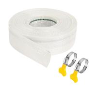 Manguera de tejido, 20 m x 32 mm, manguera plana, manguera de drenaje, manguera industrial de riego, manguera de bomba con 2 clips para inmersión, estanques de desagüe, piscinas, riego de jardín