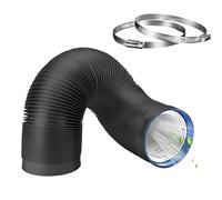 Manguera de Ventilación 153 mm, 3 m Manguera de Escape de Aluminio con 2 Abrazaderas Acero, PVC Conductos de Ventilación para Extractores, Climatizadores, Secadoras, Campanas Extractoras, Negro