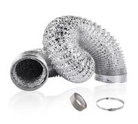 Manguera de Ventilación Aluminio, Conducto Escape Flexible, Retardante de Llama, Tubo Aire Aislado para Campana Extractora de Cocina y Ventilador de Escape(15cmx1.5m(6inx5ft))