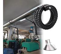 Manguera de ventilación Brazo industrial de recogida de polvo para línea de montaje, Manguera extractora de humos con campana, Tubo articulado de bambú giratorio 360°(2m/6.6ft,100mm/3.9in)