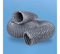 Manguera de ventilación flexible gris, tubo de escape telescópico, libremente doblable, retardante de llama, for escape de campana extractora y ventilación de centro comercial(76mm/3in,29.5ft/9m)