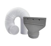 Manguera de ventilación moldeada corrugada con adaptador de salida plana para reparación de rutas de escape de portátiles alrededor de espacios habitables en interiores Conector de ventilación de