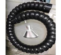 Manguera de ventilación Tubo de bambú con campana y válvula ajustable, brazo colector flexible para la eliminación de humos, para líneas de montaje/laboratorios(1.5m/4.9ft,200mm/7.9in)
