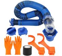 Manguera Drenaje para caravana 10FT Conexión Antifugas Robusta(10FT) | Incluye para llave ajustable y guantes, manguera 10FT, conexiÃ³n segura, ideal mantenimiento para sanitario caravana