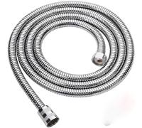 Manguera Ducha 1.5/2M Black 304 Flexible Shower Hose Long Bathroom Water Extension Plumbing Pipe Pulling Tube Bath Accessories(Silver,150cm)