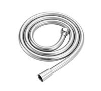 Manguera Ducha Black Shower Hose Bathroom Fitting PVC Soft Bath Tube 1.5 Meter Water Pipe(Silver)