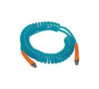 Manguera en espiral, atornillado, muelle de protección, tejido reforzado, PU, G 3/8, manguera de 12 x 8, PN a 23 °C máx. 14 bares. Longitud: 7,5 m.