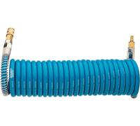 Manguera en espiral de aire comprimido HAZET 9040S-10 I Manguera de polireutano de gran flexibilidad, 7,62 m de longitud, 10 mm de diámetro interior y 10 bar de presión de trabajo