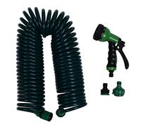 Manguera en Espiral, Manguera de Jardín de 15 M/49,2 Pies, Flexible, 7 Tipos de Chorro, Manguera de Agua Telescópica en Espiral con Resorte para Regar Plantas, Jardines y Césped