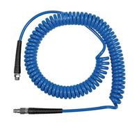 Manguera en espiral, unión roscada y muelle de protección, poliuretano, G 1/4, diámetro de manguera 8 x 5, PN a 23 °C máx. 12 bares. Longitud: 3,0 m.