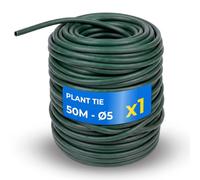 Manguera Encuadernación DOJA Barcelona - Ø5mm x 50m para Unir Plantas Jardin Flexible para Arboles de Jardín, Gran Versatilidad, Tutores para Tomateras, Atar Tallos, Fácil de Usar, Verde