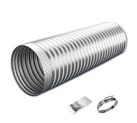 Manguera Escape Semirrígida 3 m, Tubo de Aluminio Ignífuga, Conductos de Ventilación para Campana Extractora, Climatización y Ventilador de Extracción(120mm(4.7in))