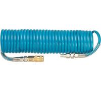 Manguera espiral HAZET 9040-7 I Manguera de poliuretano de gran flexibilidad con 7,62 m de longitud, rosca de conexión de aire de 12,91 mm y presión de trabajo de 10 bar