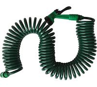 manguera espiral - manguera de 15 m, incluye grifo y 2 conexiones. ideal para riego y limpieza, flexible y resistente.