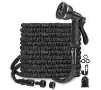 Manguera Extensible 15 m, Manguera Jardin con Adaptadores de Normas EU para Exterior e Interior y 8 Modos Pistola para Familias con Jardín, Huerto, Campo, garden hose