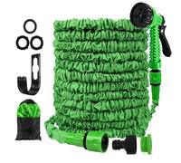 Manguera Extensible 30m, Manguera Flexible Jardín con Pistola Rociadora de 7 Funciones, para Jardín, Terraza y Patio. (25FT-7.5M,Green)