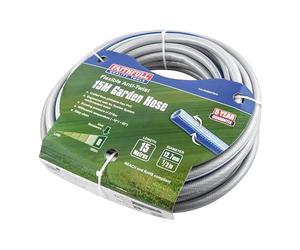 Manguera flexible antitorsión Faithfull NTS de 15 m (49 pies) y 12,7 mm (1/2 pulg.) de diámetro - PVC de 5 capas, malla reforzada NTS, resistente a torceduras y enroscamientos