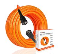 Manguera flexible de 50 pies, resistente a los pliegues, color naranja, M22 de 14 mm, conector giratorio de latón, 3600 PSI, manguera ligera para lavadora a presión