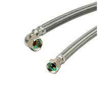 Manguera flexible de acero inoxidable de 3/8" 1/2" 3/4" 1" *ITALY Manguera de conexión sanitaria para agua doméstica (acero inoxidable, 3/8" arco x 3/8" ÜM - 100 cm x 260)