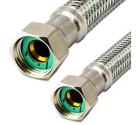 Manguera flexible de acero inoxidable para tanque de 1/2" 3/4" 1" *ITALY Manguera de conexión sanitaria para agua doméstica (acero inoxidable, 1/2" ÜM x 3/4" ÜM - 50 cm *119)