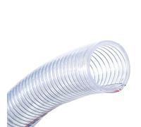 Manguera flexible de PVC con alambre de acero, Manguera de alambre de acero de PVC de 1 m, espesor de pared de 4 mm, con 2 abrazaderas de diámetro interior (25-102) mm(ID 89mm)