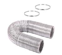 Manguera flexible de ventilación for secadora de aluminio con abrazaderas de acero inoxidable, varios tamaños, diámetro de 80-300 mm, longitud de 2-5 m.(2m,160mm)