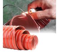 Manguera flexible ignífuga for conducto de escape - Conducto de silicona con abrazaderas de 2'' a 10'' for secadoras, sistemas de climatización y generadores domésticos y comerciales(51mm L8m)