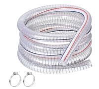 Manguera flexible reforzada con alambre de acero PVC, pared 5, mm, transparente, 1 metro 2 abrazaderas múltiples(ID 89mm)
