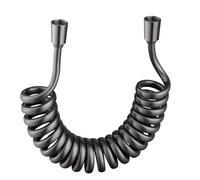 Manguera flexible retráctil con resorte de 2/3/5 m for cabezal de ducha, inodoro, bidé, tubería de agua, plomería, baño, manguera de ducha flexible en espiral(Dark Grey,150cm)